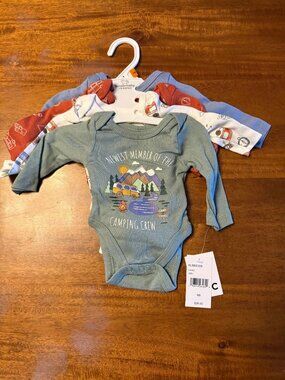 Newest Member Camping Crew Newborn Onesies 4-Pack Adventure Prints Koala Baby Co